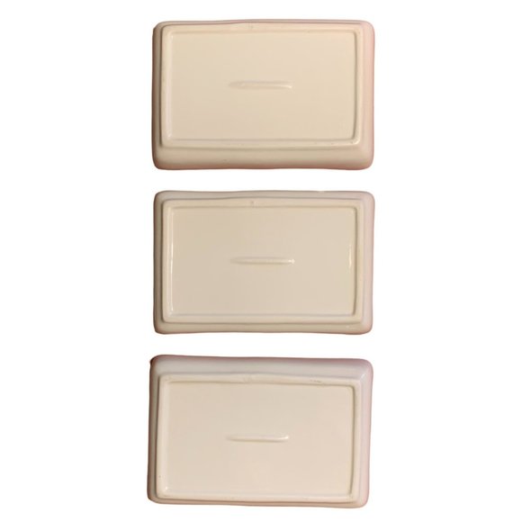 SET of 3 Trinket Dish Tray Jewelry Ring Coin Eyeglass Whimsical Colorful Ceramic - Picture 9 of 10